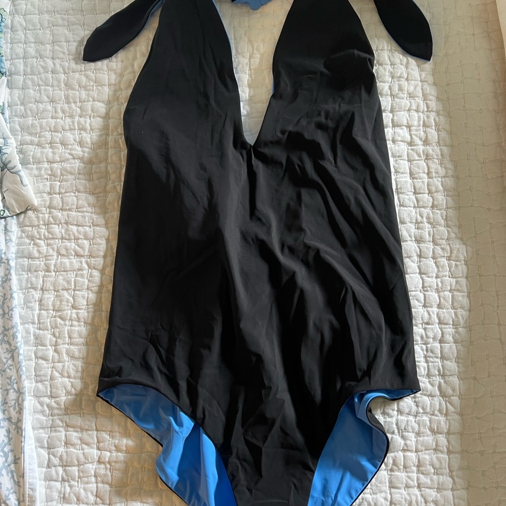 Tory Burch Sky Blue Halter One-Piece Swimsuit - Picture 5 of 5